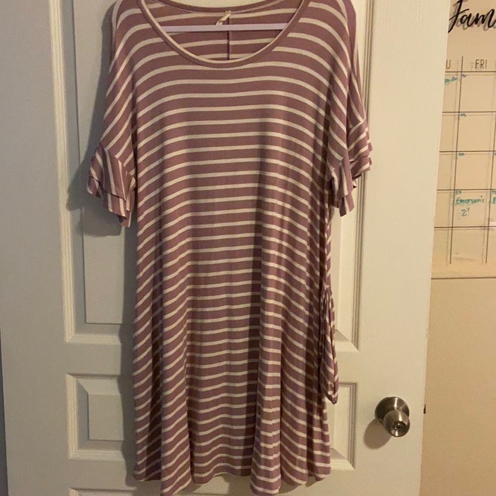 Pink blush striped dress